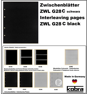 10-Kobra-G28C-Karton-Zwischenblätter-Schwarz-ZWL-Für-G21E-G22E-G23E-G28E