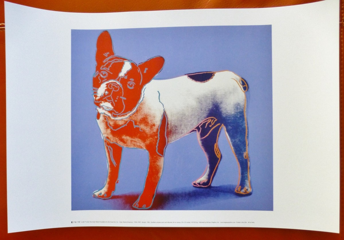 ANDY WARHOL Moujik 1986 dog American LAURENT Bulldog Poster Warhol