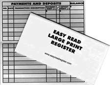 NEW 10 Pack LARGE PRINT Low Vision Checkbook Register