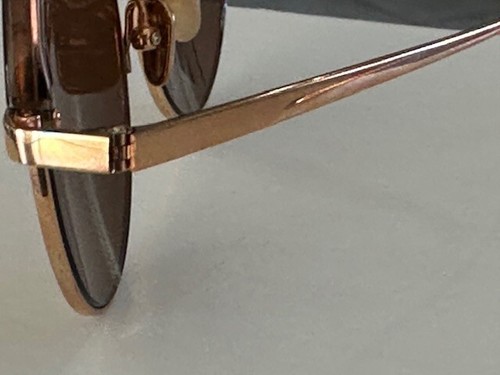 Linda Farrow Rare Rose Gold Wire Frame Chocolate Round Sunglasses LFL966 6 New - Picture 3 of 15