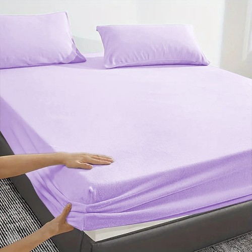 Sábana de cama de lana polar de peluche acogedora cálida extra profunda 30 cm cama doble tamaño - Imagen 64 de 87