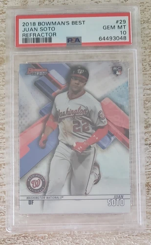 2018 Bowman's Best Refractor #29 Juan Soto Nationals RC Rookie PSA 10 Padres