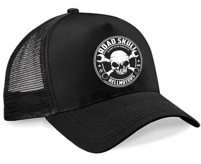 Road Skull Trucker Cap Hot Rod V8 Rockabilly Biker Oldschool Unisex Basecap  - Bild 1 von 4