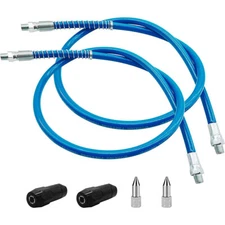 6 Piece Grease Gun Hose Kit, 39 Inch Flex Grease Hose Extension ,Sharp Nozzles