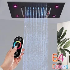 Luxury Rain&Waterfall Ceiling Mount 20x14" Shower Head High Pressure Top Sprayer