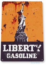 Liberty Gasoline Gas Sign, Gas Station, Garage, Auto Shop, Retro Tin Sign B774