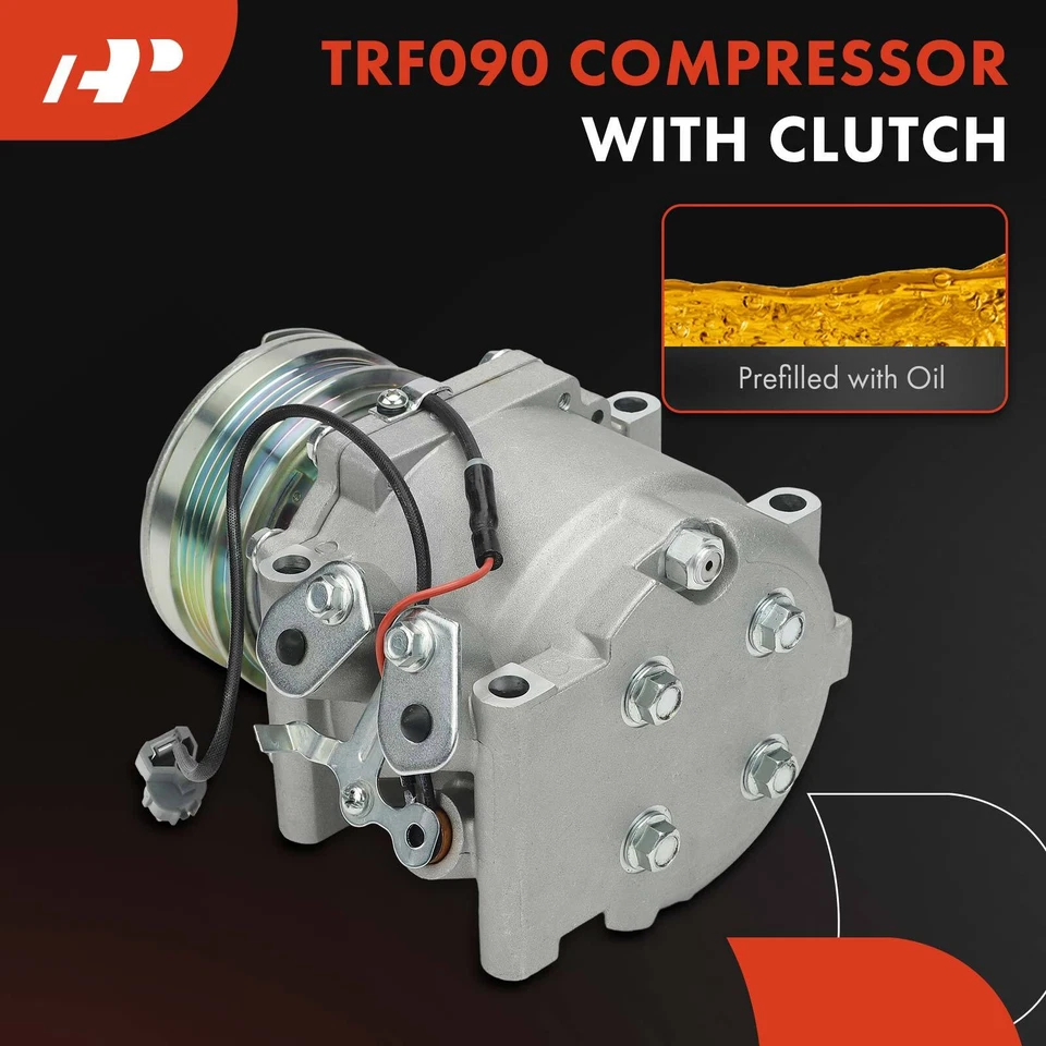 A/C Compressor w/ Clutch & 4-Groove for Honda Civic 1992 1993 Civic del Sol 1993 - Image 3 of 4