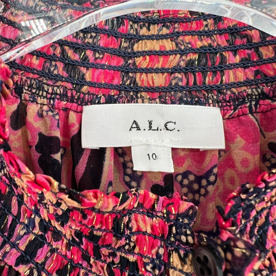 Blusa ALC Top Mujer 10 Rosa Floral Manga Acampanada Femenina Carrera Coqueta Foto 3 de 4