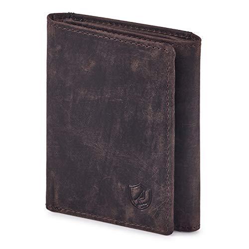 Men's Trifold RFID Blocking Leather Wallet in Crazy Horse Coffee-image