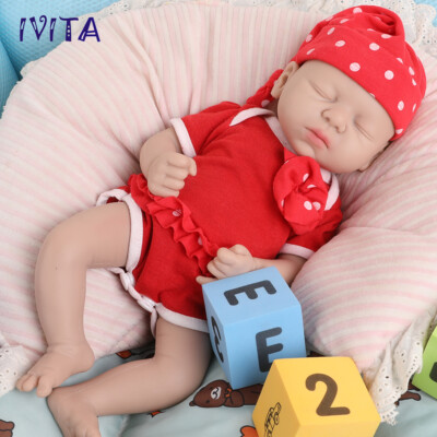 IVITA 15'' Silicone Reborn Baby Mädchen Dolls Cute Silikon Puppe Kids Xmas Gift