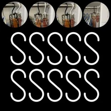 (10) S Hooks for Hanging Small Closet Hook Hanger Belt Belt Bag Purse Organizer