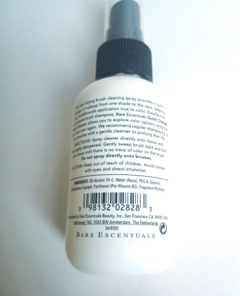 Botella de spray limpiador de cepillo de cambio rápido de maquillaje BareMinerals 3,7 oz Nuevo de Lote Antiguo Foto 4 de 4