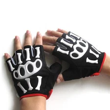 New Bike Bicycle Cycling Half Finger Gloves Gel Pad Skeleton Size M-XL Riding 