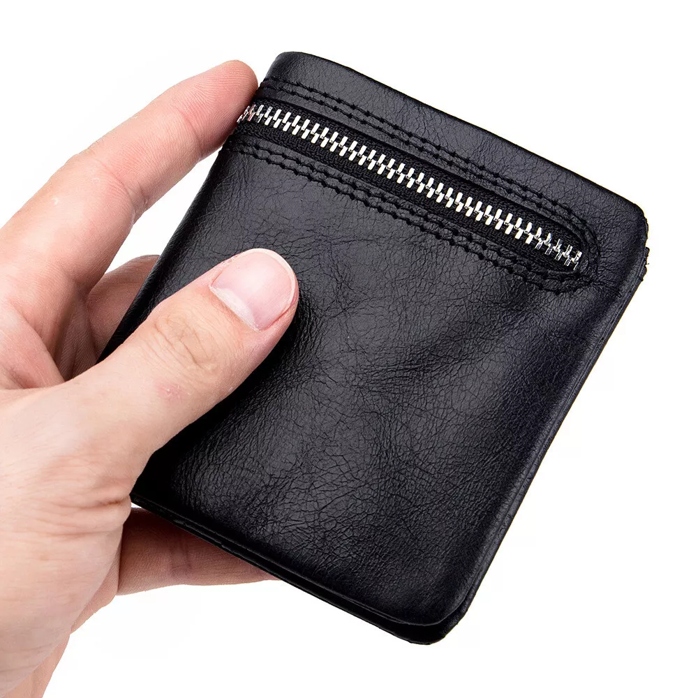 Mens Slim Wallet RFID Blocking Leather Bifold Wallets Credit Card