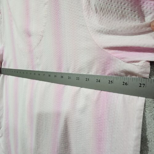 Simply Basic House Dress Pink 3X Striped Embroidered Zip Muumuu Peasant Pockets - Picture 7 of 9