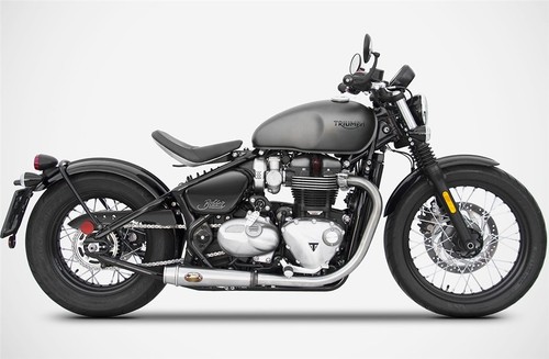 Triumph Bonneville Bobber 2020 Zard Stainless Race Exhaust Silencers +DB Killers - Picture 4 of 7