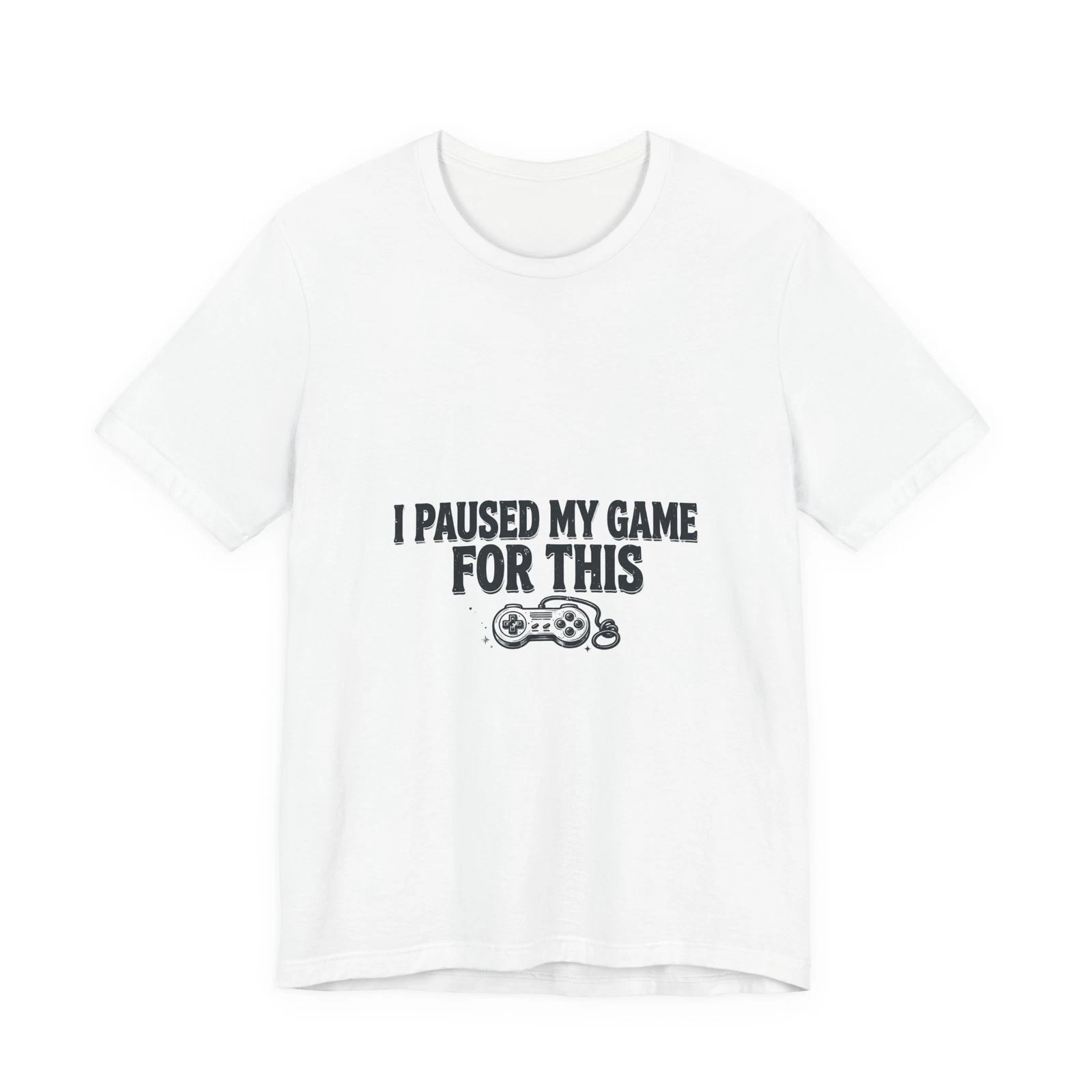 I Paused My Game For This Funny Graphic T-Shirt - Gamer Tee - product detail image 1