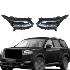 For Nissan Pathfinder 2022 2023 Headlight LED Driver&Passenger Side Chrome Bezel