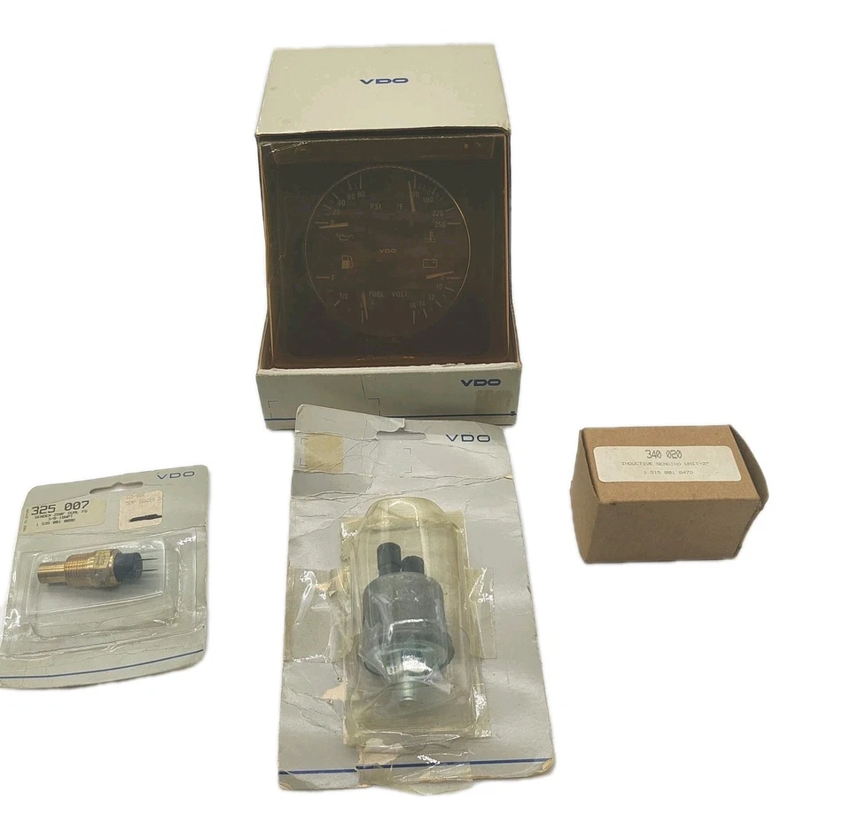 Vintage VDO 110201  4 IN 1  Multifunction Gauge w/ 3 Sender Units - Image 2 of 4