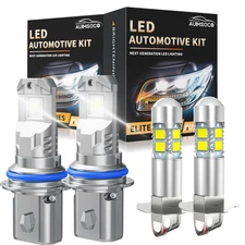 LED Headlight White High/Low Beam+Fog Light For Volkswagen Jetta 2000-2005 Kit