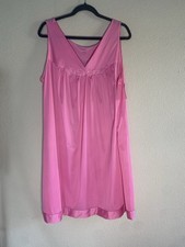 Exquisite Form Womens V Neck Sleeveless Nightgown Slip Dress Pink Sz XL Fairy