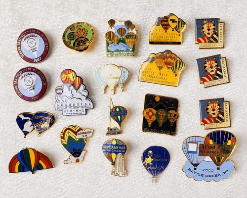 1987-2001 Battle Creek MI Hot Air Balloon Pins Lot 19 Kellogg's Tony Tiger