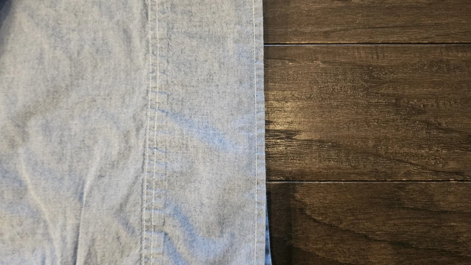 Ralph Lauren Chambray Blue Queen Flat Sheet Cotton Vintage - Image 2 of 4