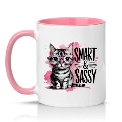 Smart & Sassy Damen 11 Unzen Keramiktasse Freche Katze Katze Liebhaber Geschenk