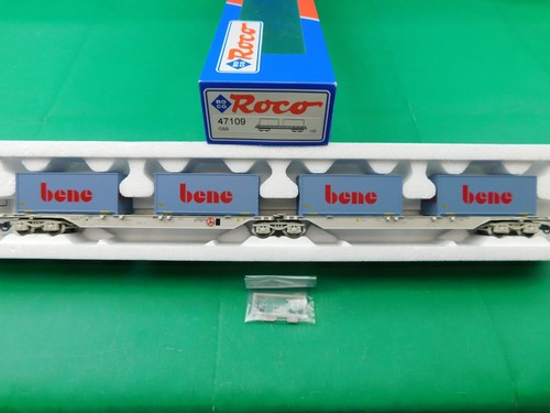 C22 Roco 1:87 H0 Güterwagen 47109 ÖBB Doppel-Containerwagen bene AC OVP TOP | Zustand: Gebraucht