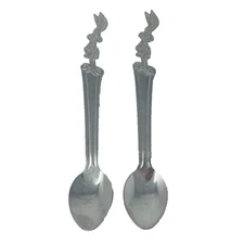 Vintage Nesquik Nestle Quik Spoons Bunny Rabbit Stainless Steel 7.5" Lot of 2