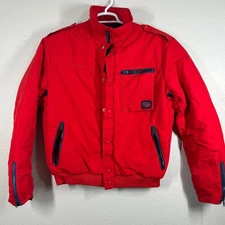 Roffe Ski Jacket Mens M Red Insulated 3M Thinsulate Puffer Bomber Zip Pockets