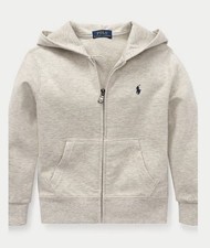 Polo Ralph Lauren Gray Fleece Full Zip Hoodie Unisex Kids Size 5 Quiet Luxury