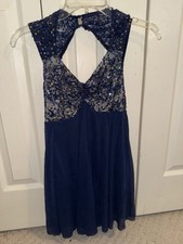 Weissman Navy Blue Sequin Dress- Small Adult