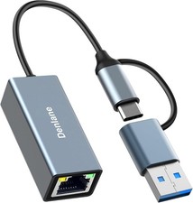 USB 3.0 Type C to Gigabit Ethernet Adapter 1000Mbps RJ45 LAN for MacBook iPad