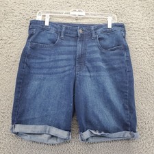 Old Navy Shorts Womens Size 12 Blue High-Rise Cuffed Stretch Denim Casual Wear