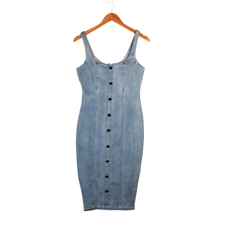 Fresh Soul Fit Size 10 Sleeveless Blue Denim Midi Dress Button Accents
