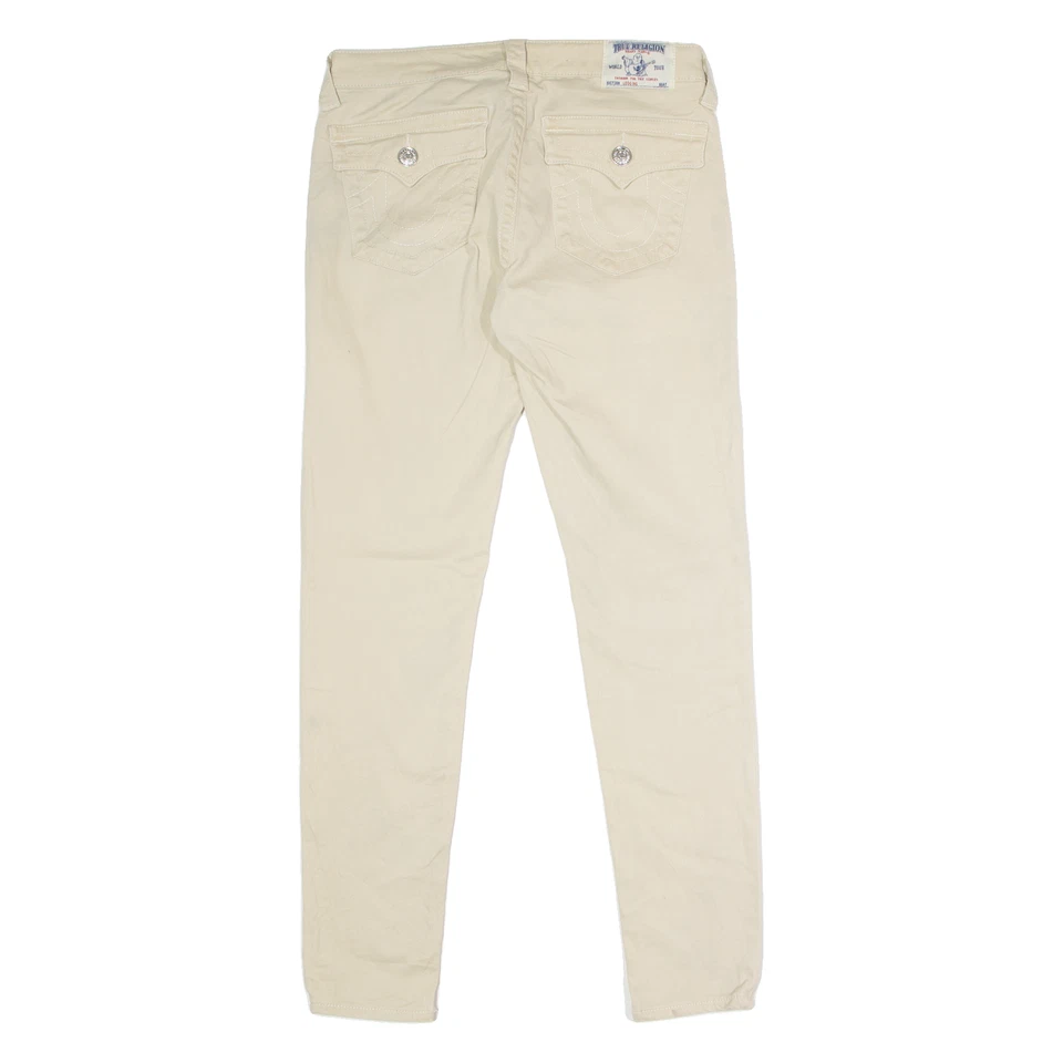 Pantalón de sarga TRUE RELIGION beige regular jegging para mujer W28 L30 Foto 3 de 4