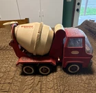 Tonka Vintage Red & White Diecast Cement Mixer Truck Construction Vehicle Toy