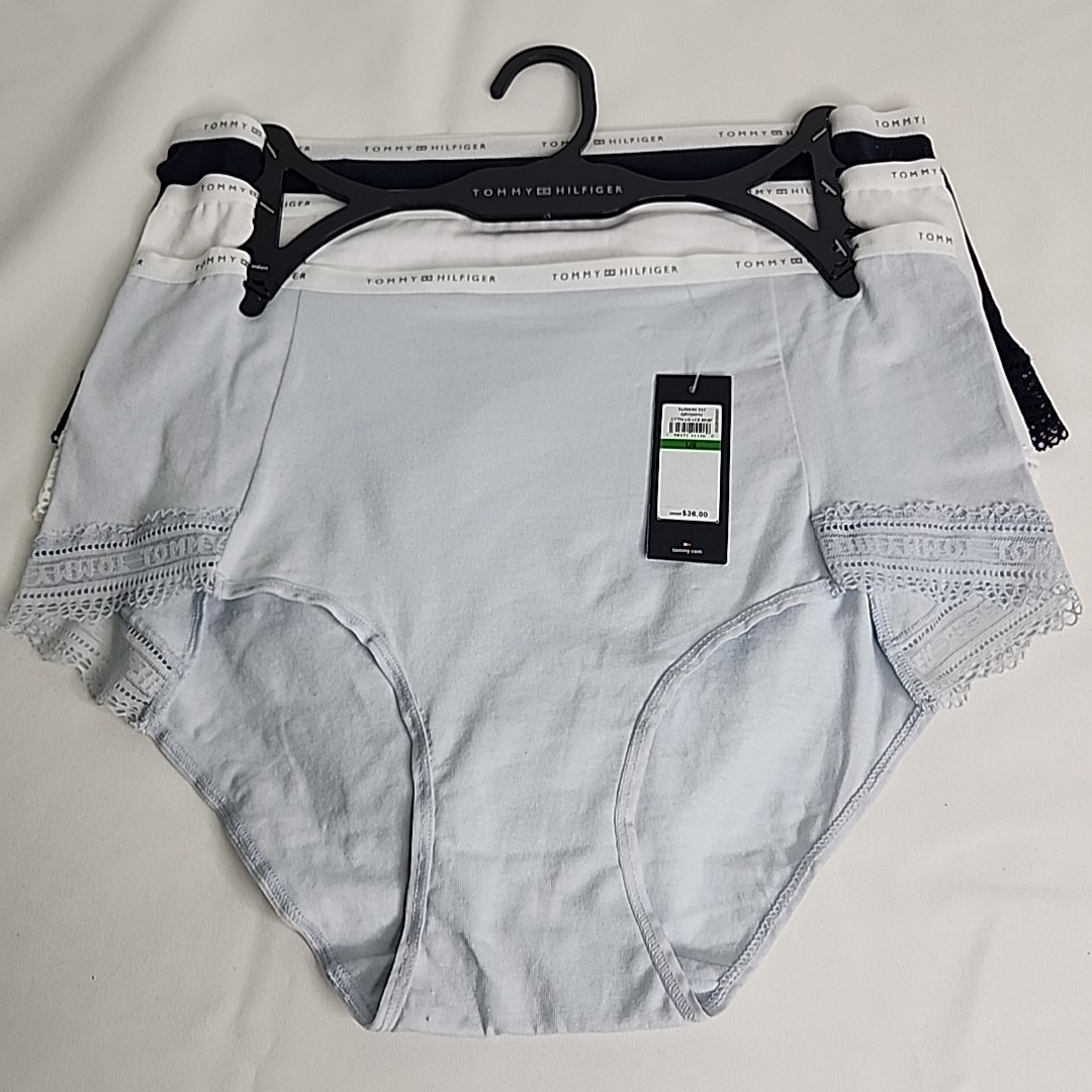 Tommy Hilfiger 3-Pair Women's Lace Briefs Underwear Panties Cotton Large thumbnail 3