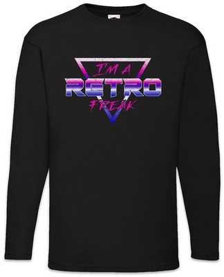 I'm A Retro Freak Langarm T-Shirt Gamer Gaming Geek Nerd Fun 8 16 Bit Arcade