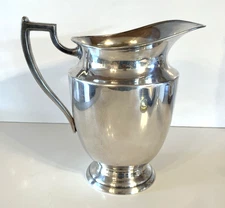 Vintage Art Deco Silver Plated Pitcher NS Co 1007 Classic Hollywood Barware 9"