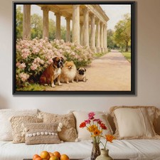 Dog Boxer Canvas Print Pomeranian and Pug Artwork for Pet Lover Wall Decor