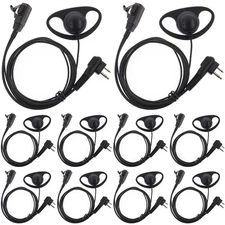 ® D Shape Earpiece Headset PTT for Two Way Radio Walkie Talkie 2 Pin Motorola...
