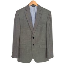 Banana Republic Tailored Fit BIRDSEYE Grey Wool Blazer Sports Coat Men  s EUC