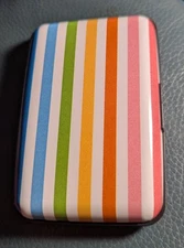 RFID Blocking Card Case STRIPED Ultra Slim 7 Slots NWOT FREE S&H 