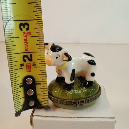 Holstein Mucca Cerniera Ceramica Portagioie Nuovo con Scatola NOS Nuovo Vecchio Stock - Foto 9 di 9