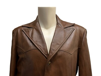 Vintage Scully Leather Jacket 42L Soft Brown Cowboy Satin Vintage Scully Leather Jacket 42L Soft Brown Cowboy Satin