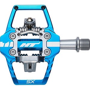 blue clipless pedals