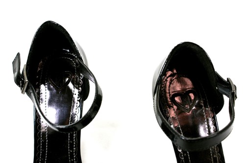 MADELINE BOBBLES BLACK HIGH 4" HEEL SHOES SEXY OPEN TOE ANKLE STRAP $45 NEW - Picture 9 of 9