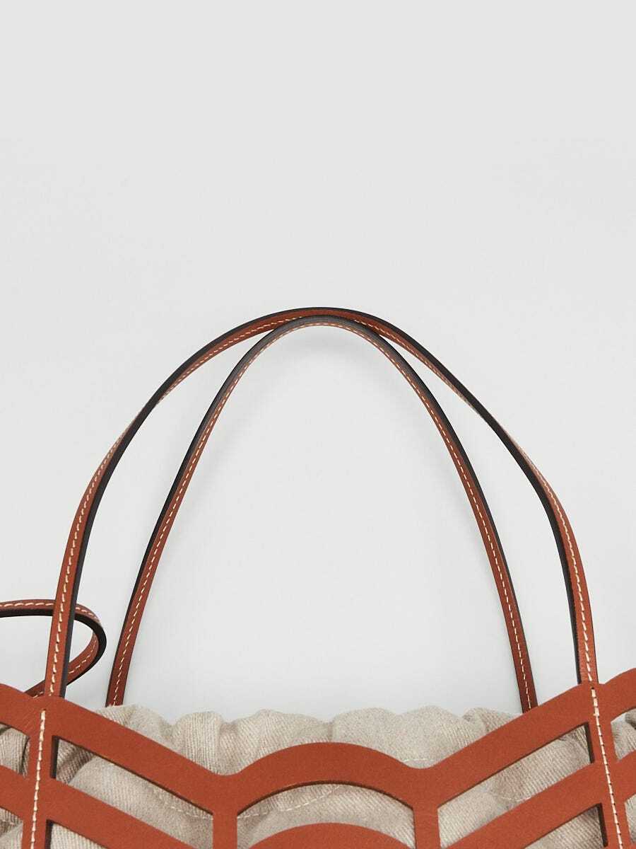 Chloe Brown/Beige Leather/Canvas Kayan Perforated Medium